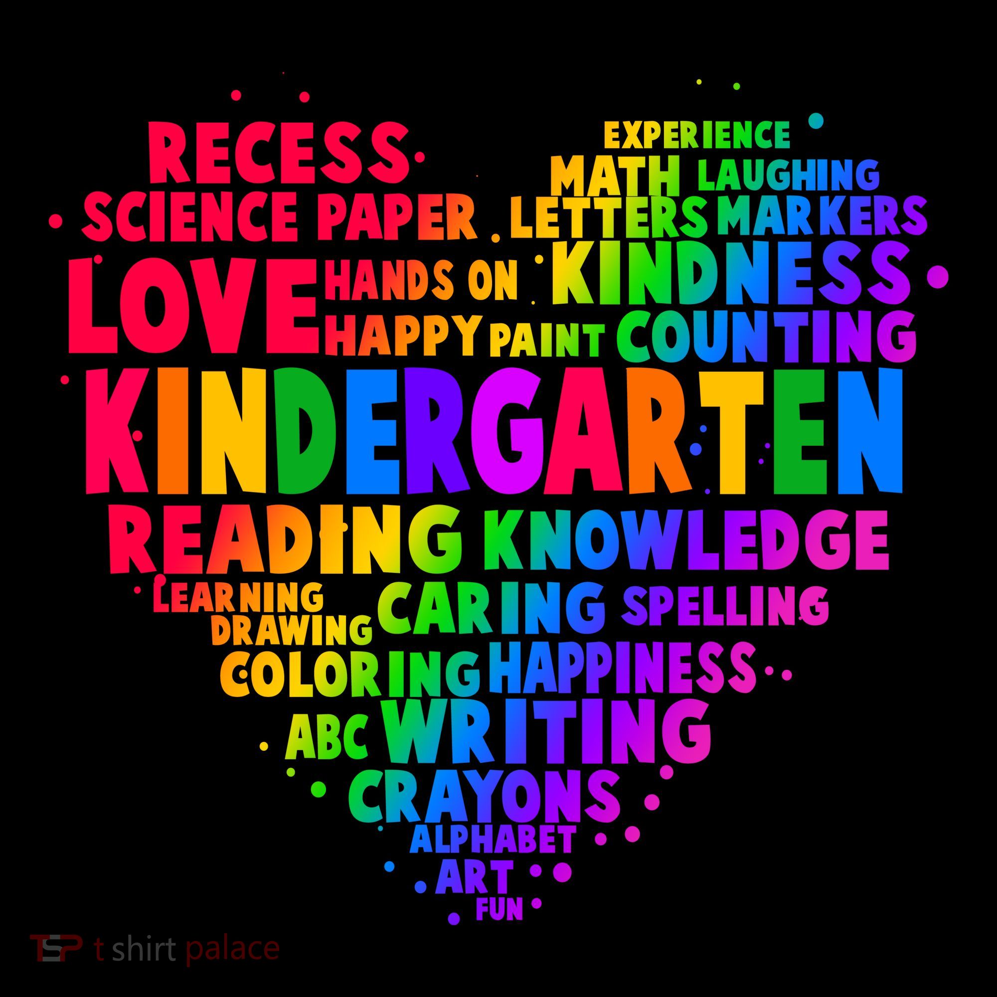 Cute Rainbow Heart Kindergarten Word Art Coffee Mug