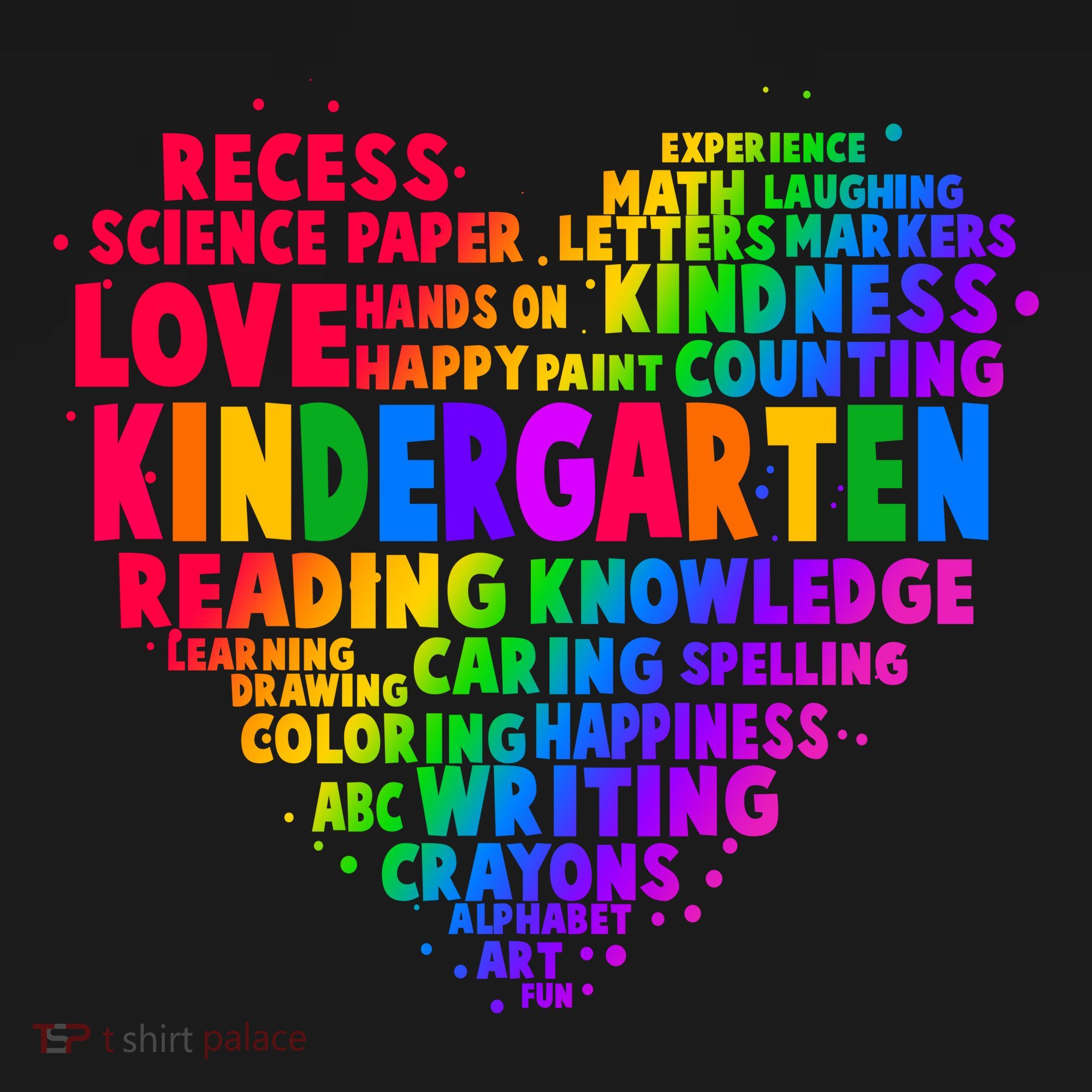 Cute Rainbow Heart Kindergarten Word Art Women's Hoodie