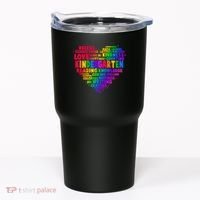 Cute Rainbow Heart Kindergarten Word Art Tumbler thumb 0