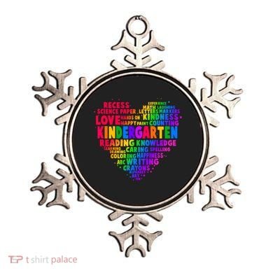Cute Rainbow Heart Kindergarten Word Art Ornament