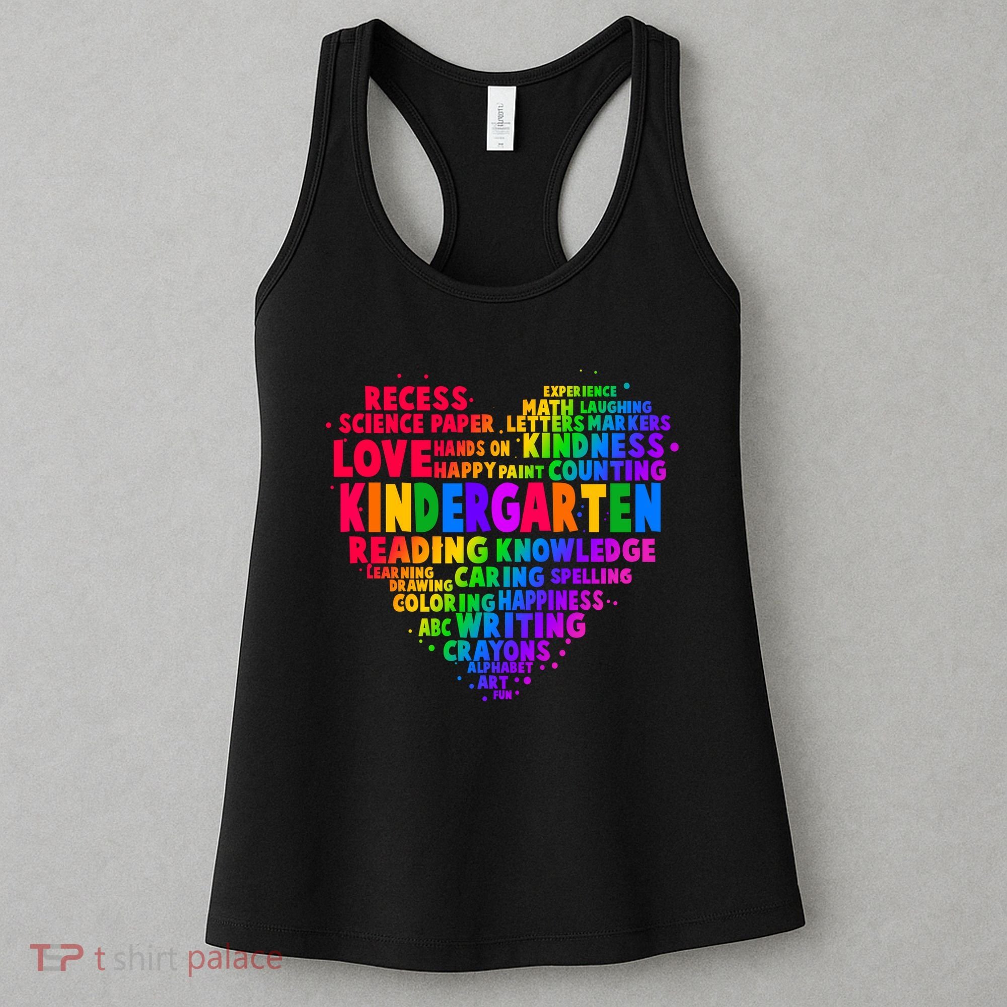 Cute Rainbow Heart Kindergarten Word Art Women's Tank Top