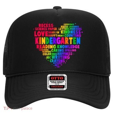Cute Rainbow Heart Kindergarten Word Art Hat