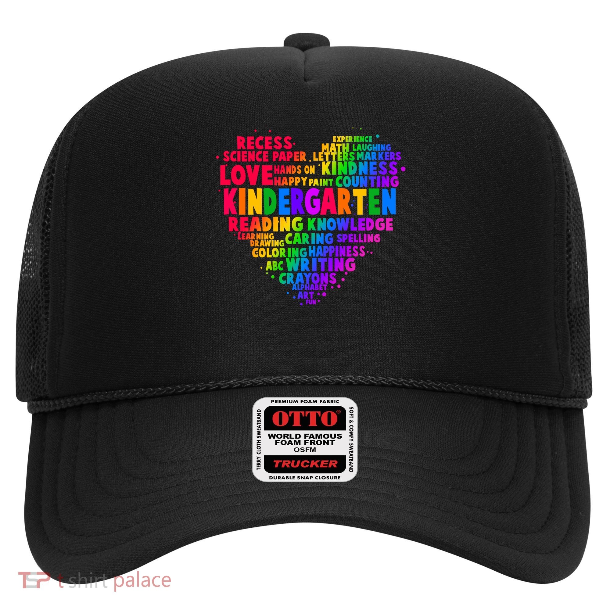 Cute Rainbow Heart Kindergarten Word Art Hat