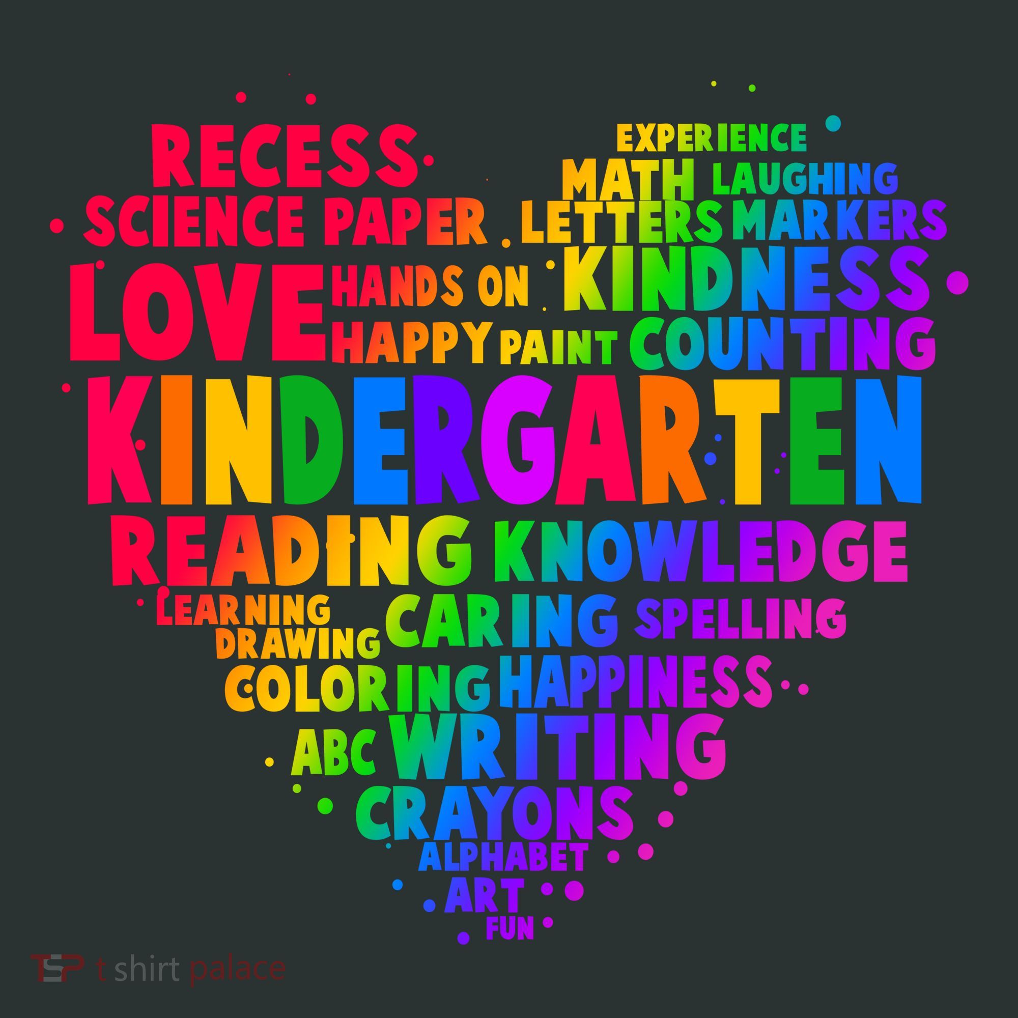 Cute Rainbow Heart Kindergarten Word Art Sweatshirt