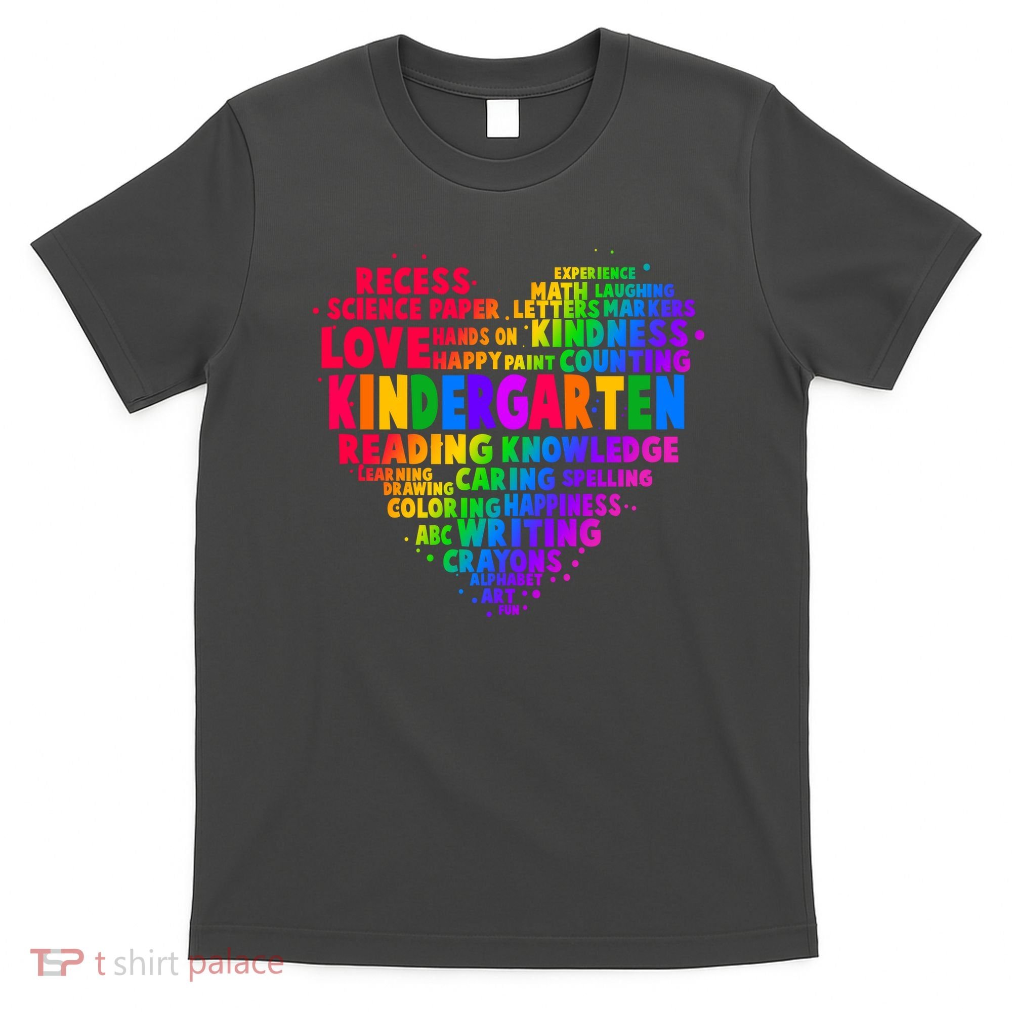 Cute Rainbow Heart Kindergarten Word Art T-Shirt