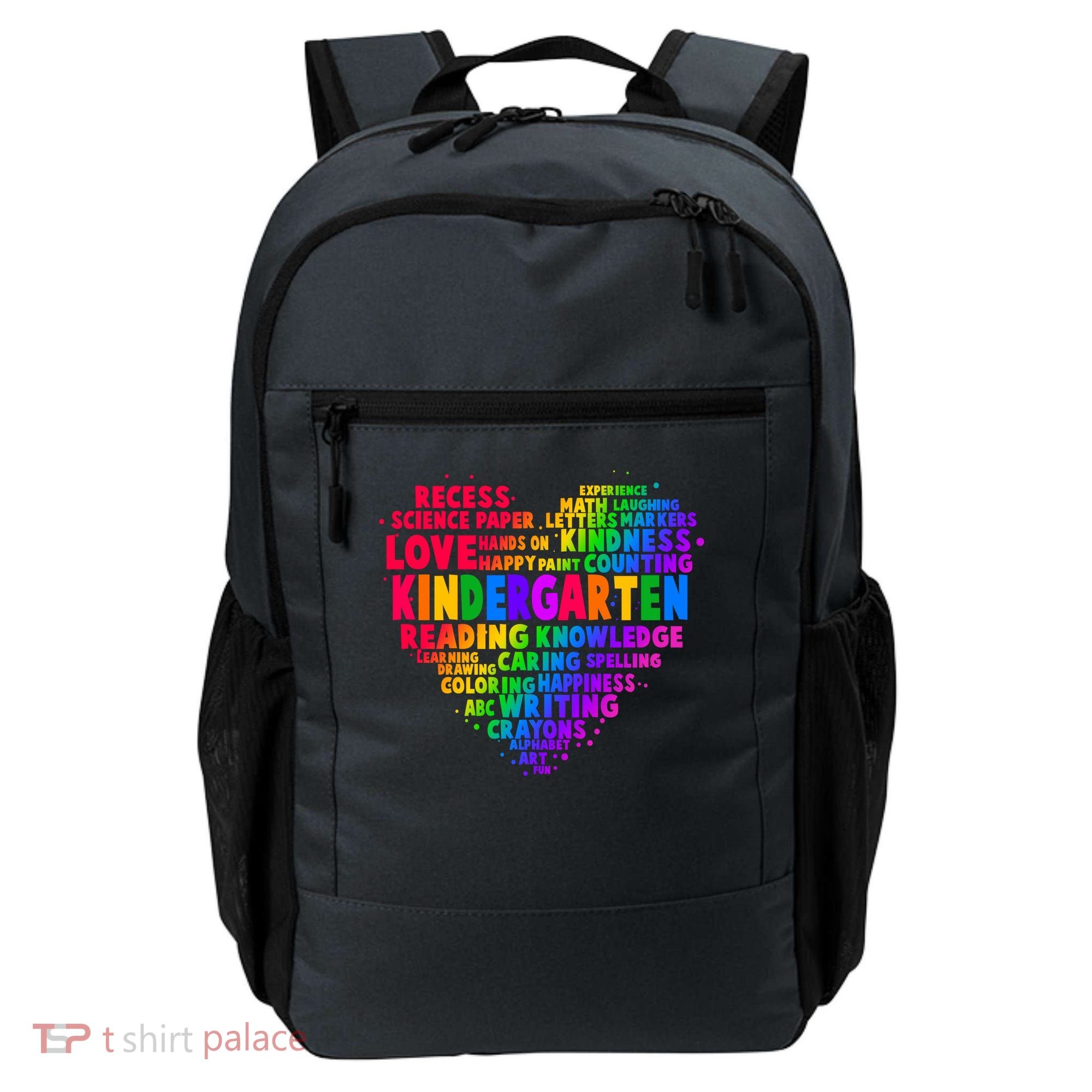Cute Rainbow Heart Kindergarten Word Art Backpack