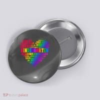 Cute Rainbow Heart Kindergarten Word Art Button thumb 0