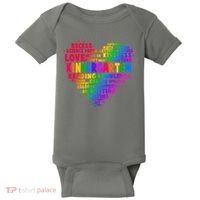 Cute Rainbow Heart Kindergarten Word Art Baby Bodysuit thumb 0