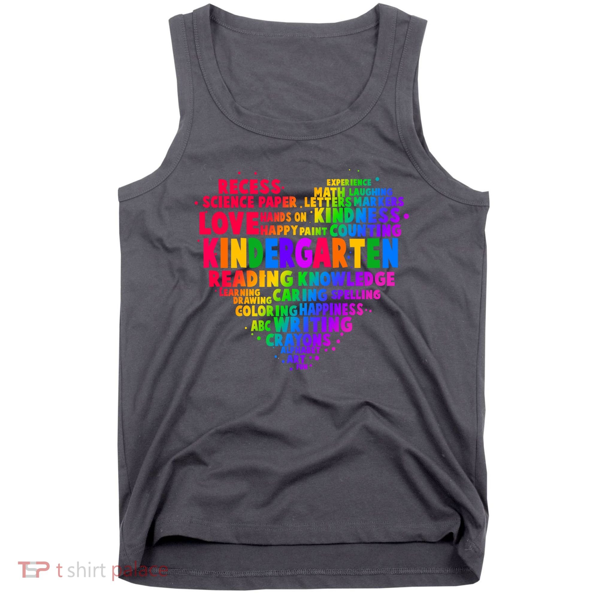 Cute Rainbow Heart Kindergarten Word Art Tank Top