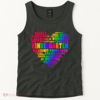 Cute Rainbow Heart Kindergarten Word Art Tank Top thumb 2