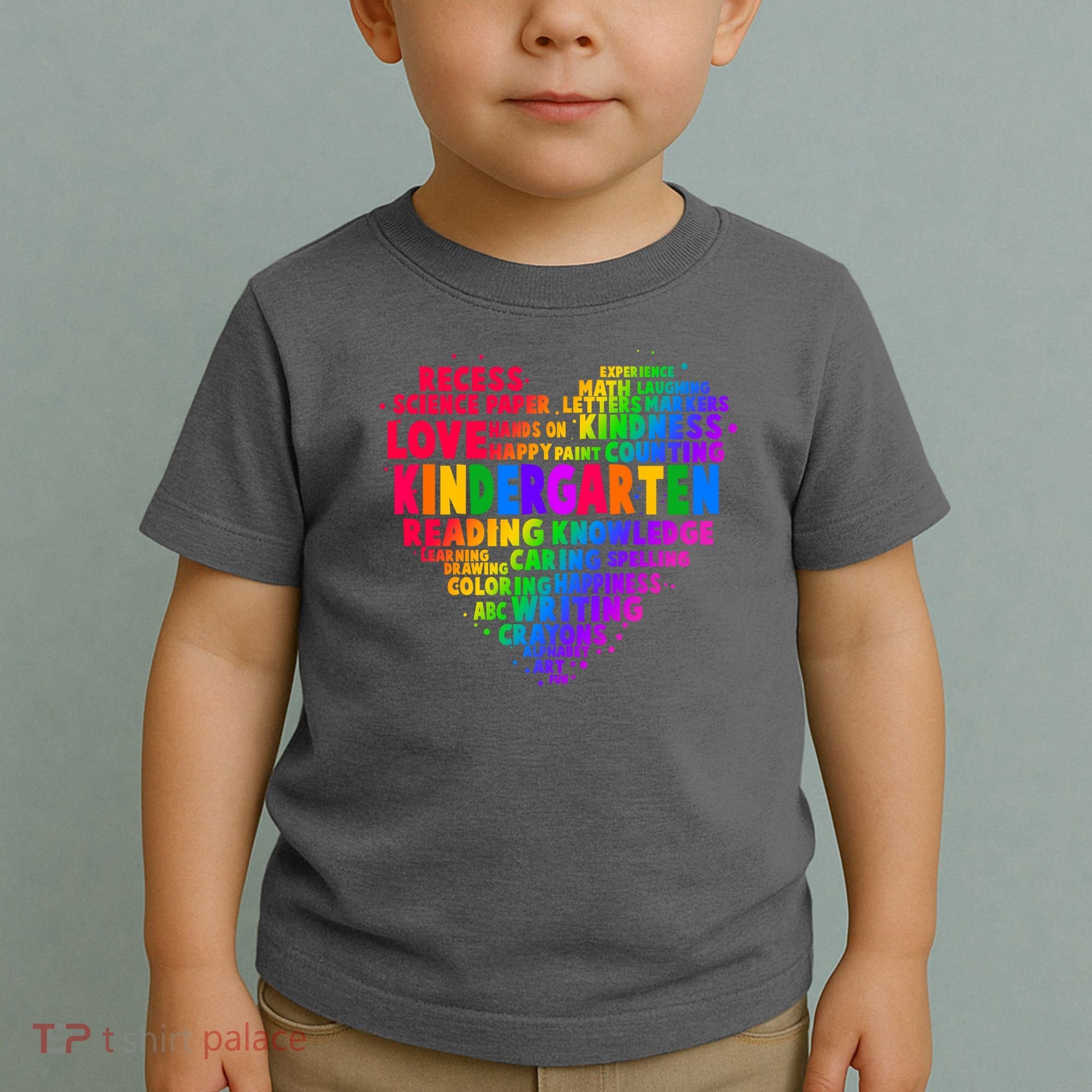 Cute Rainbow Heart Kindergarten Word Art Toddler T-Shirt