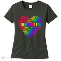 Cute Rainbow Heart Kindergarten Word Art Women's T-Shirt thumb 0