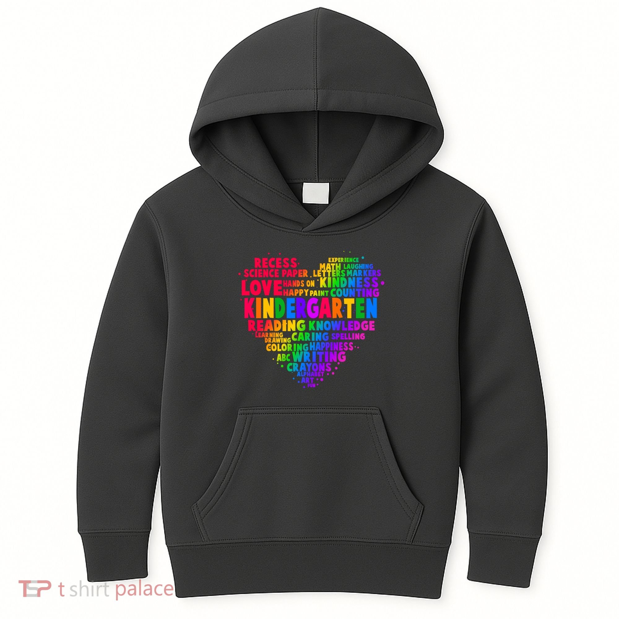 Cute Rainbow Heart Kindergarten Word Art Kids Hoodie