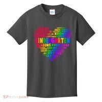 Cute Rainbow Heart Kindergarten Word Art Kids T-Shirt thumb 0