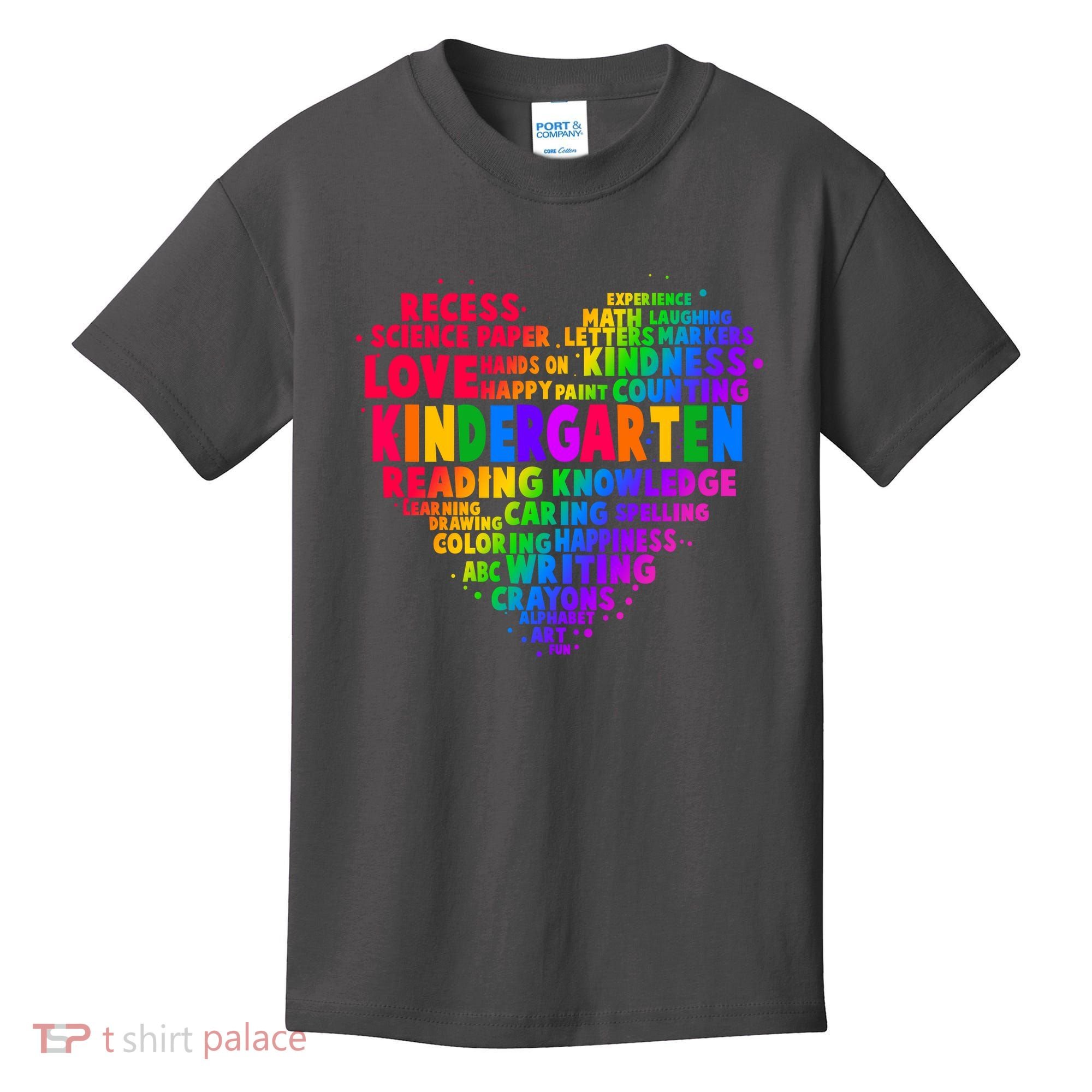 Cute Rainbow Heart Kindergarten Word Art Kids T-Shirt