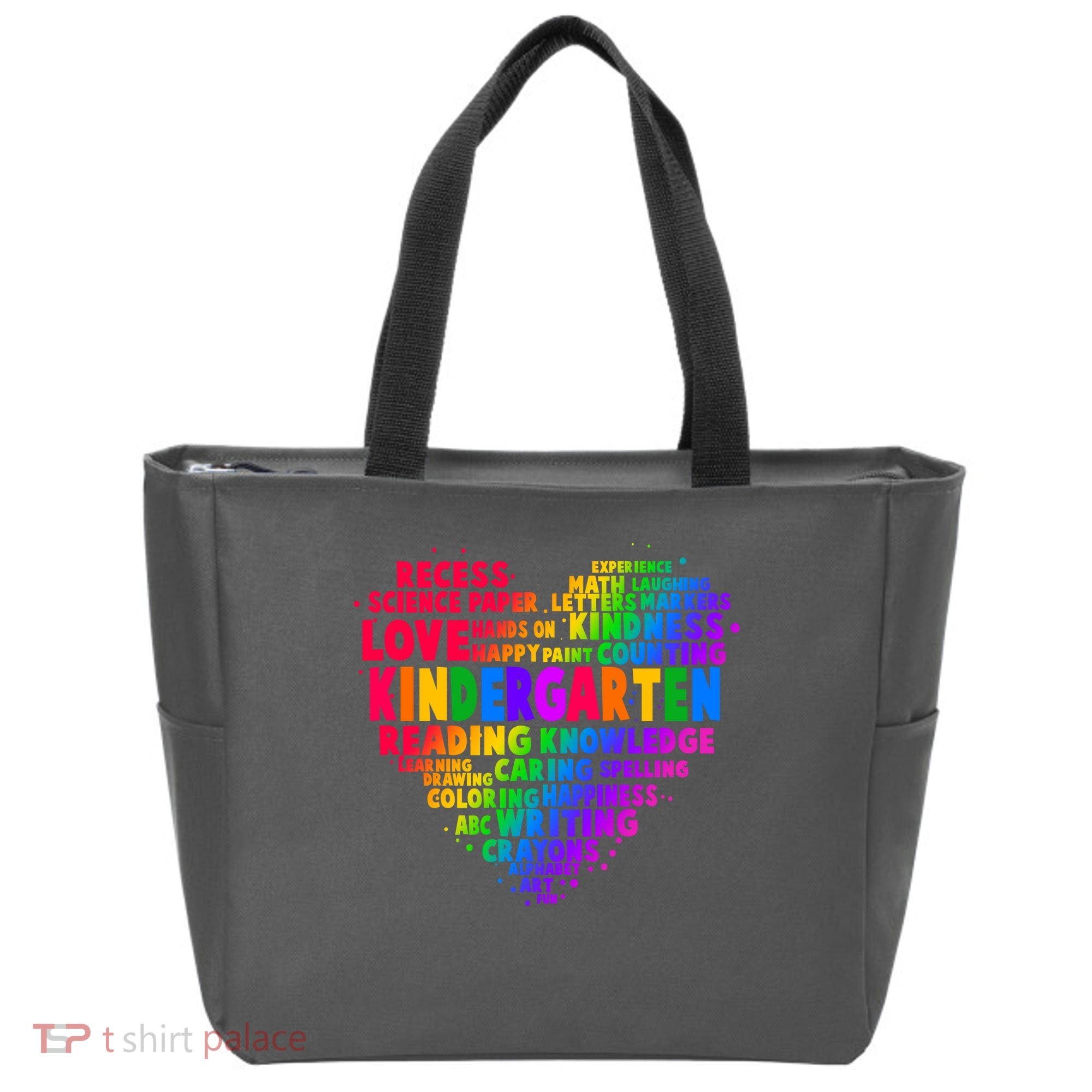 Cute Rainbow Heart Kindergarten Word Art Tote Bag