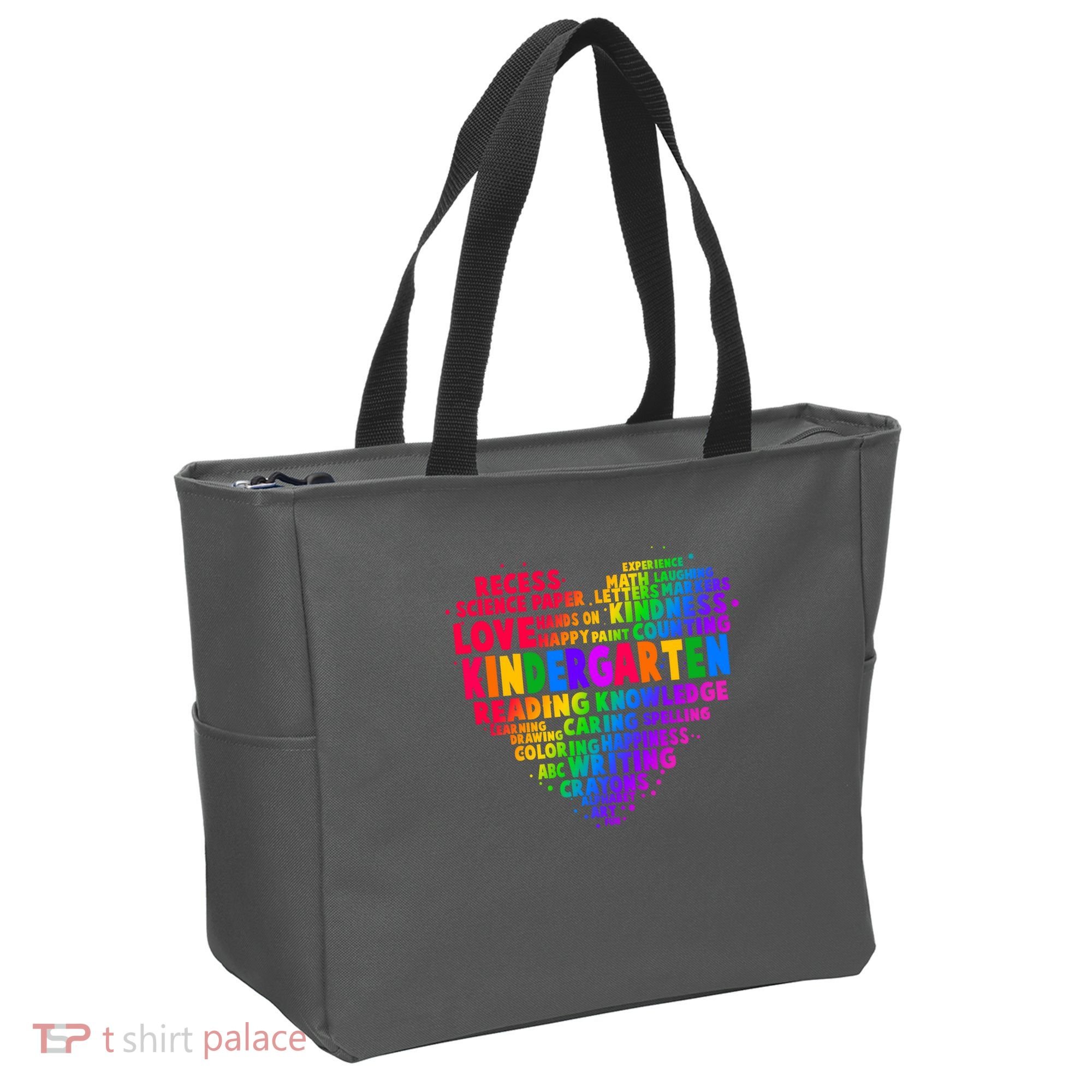 Cute Rainbow Heart Kindergarten Word Art Tote Bag