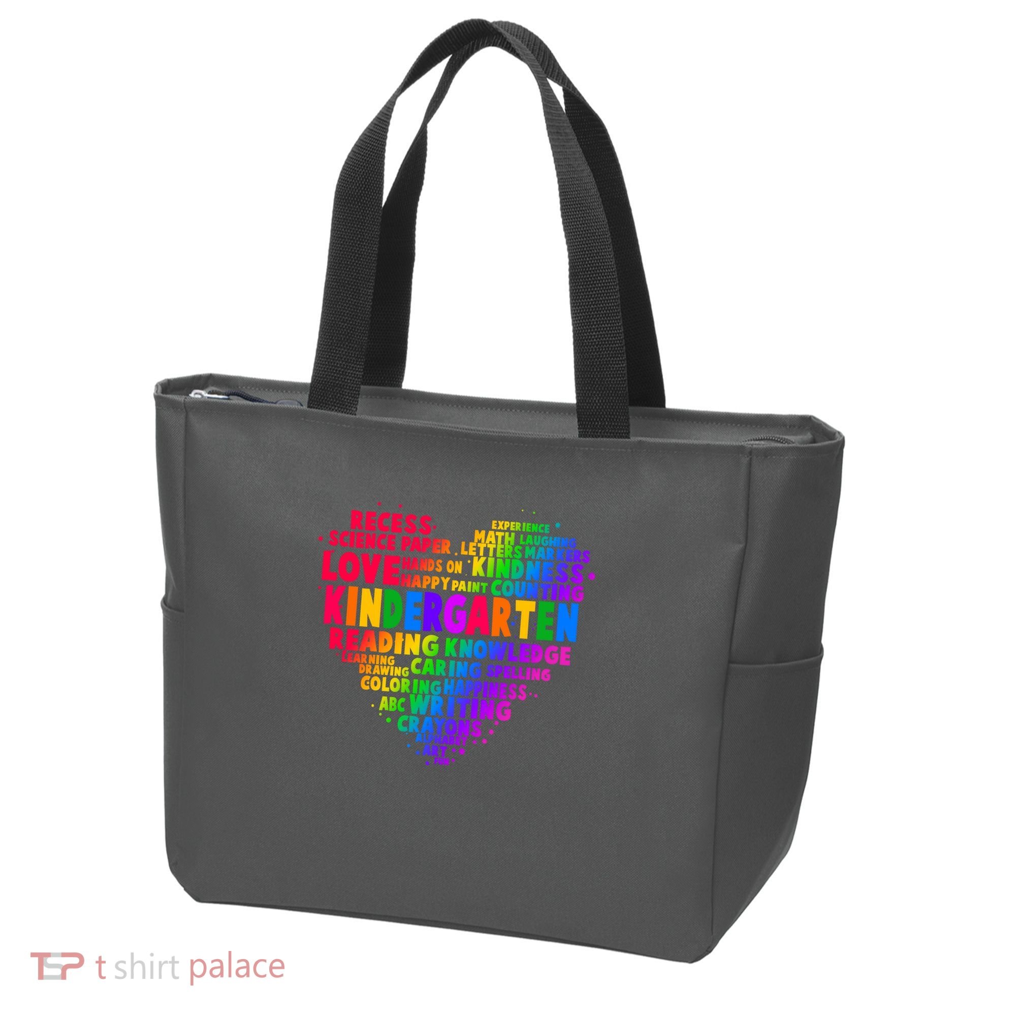 Cute Rainbow Heart Kindergarten Word Art Tote Bag
