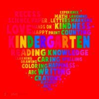 Cute Rainbow Heart Kindergarten Word Art Santa Hat thumb 1