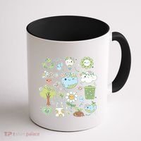 Cute Retro Hippie Celebrate Earth Day Coffee Mug thumb 1