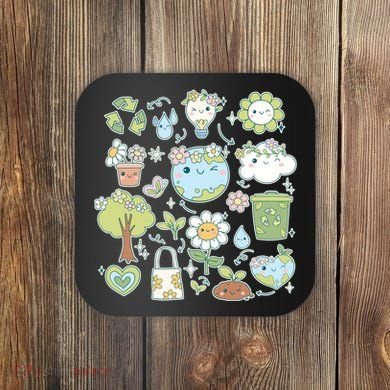 Cute Retro Hippie Celebrate Earth Day Coaster