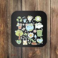 Cute Retro Hippie Celebrate Earth Day Coaster thumb 0