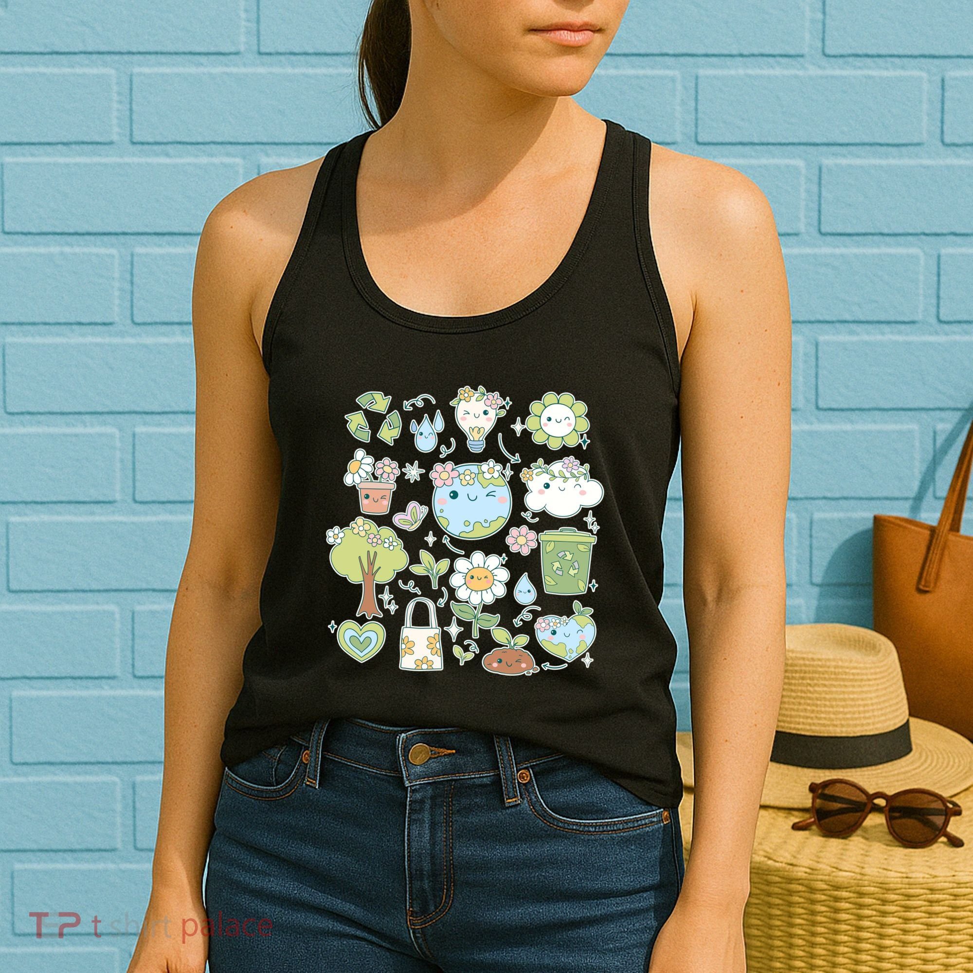 Cute Retro Hippie Celebrate Earth Day Women's Tank Top