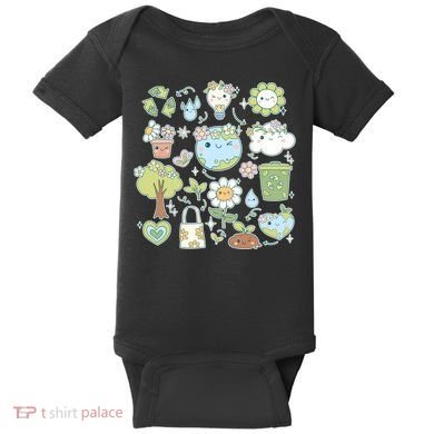 Cute Retro Hippie Celebrate Earth Day Baby Bodysuit