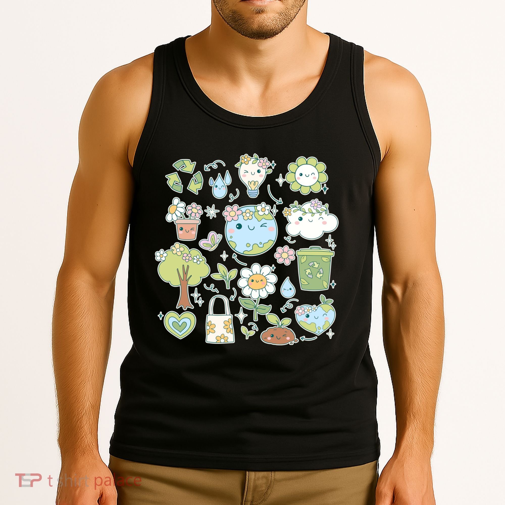 Cute Retro Hippie Celebrate Earth Day Tank Top