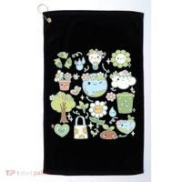 Cute Retro Hippie Celebrate Earth Day Golf Towel thumb 0
