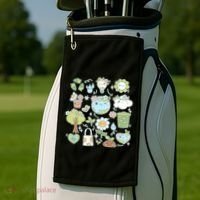 Cute Retro Hippie Celebrate Earth Day Golf Towel thumb 2