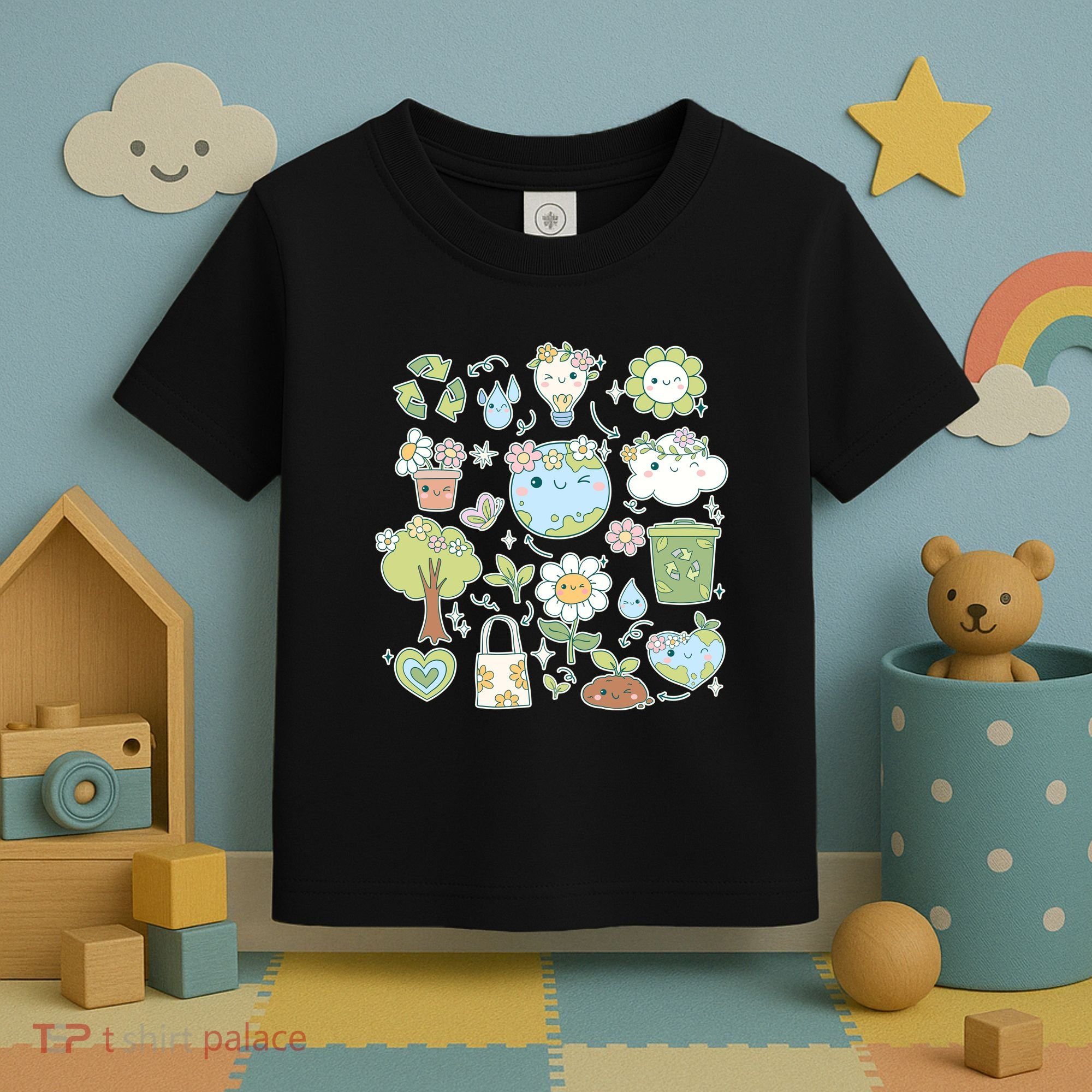 Cute Retro Hippie Celebrate Earth Day Toddler T-Shirt