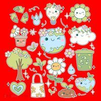 Cute Retro Hippie Celebrate Earth Day Santa Hat thumb 1
