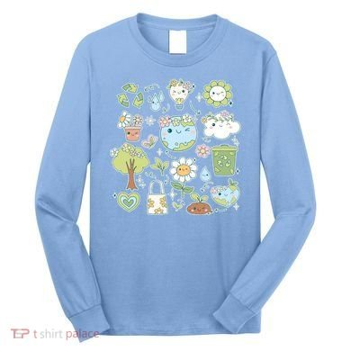 Cute Retro Hippie Celebrate Earth Day Long Sleeve Shirt