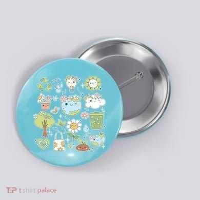 Cute Retro Hippie Celebrate Earth Day Button