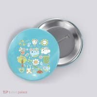 Cute Retro Hippie Celebrate Earth Day Button thumb 0