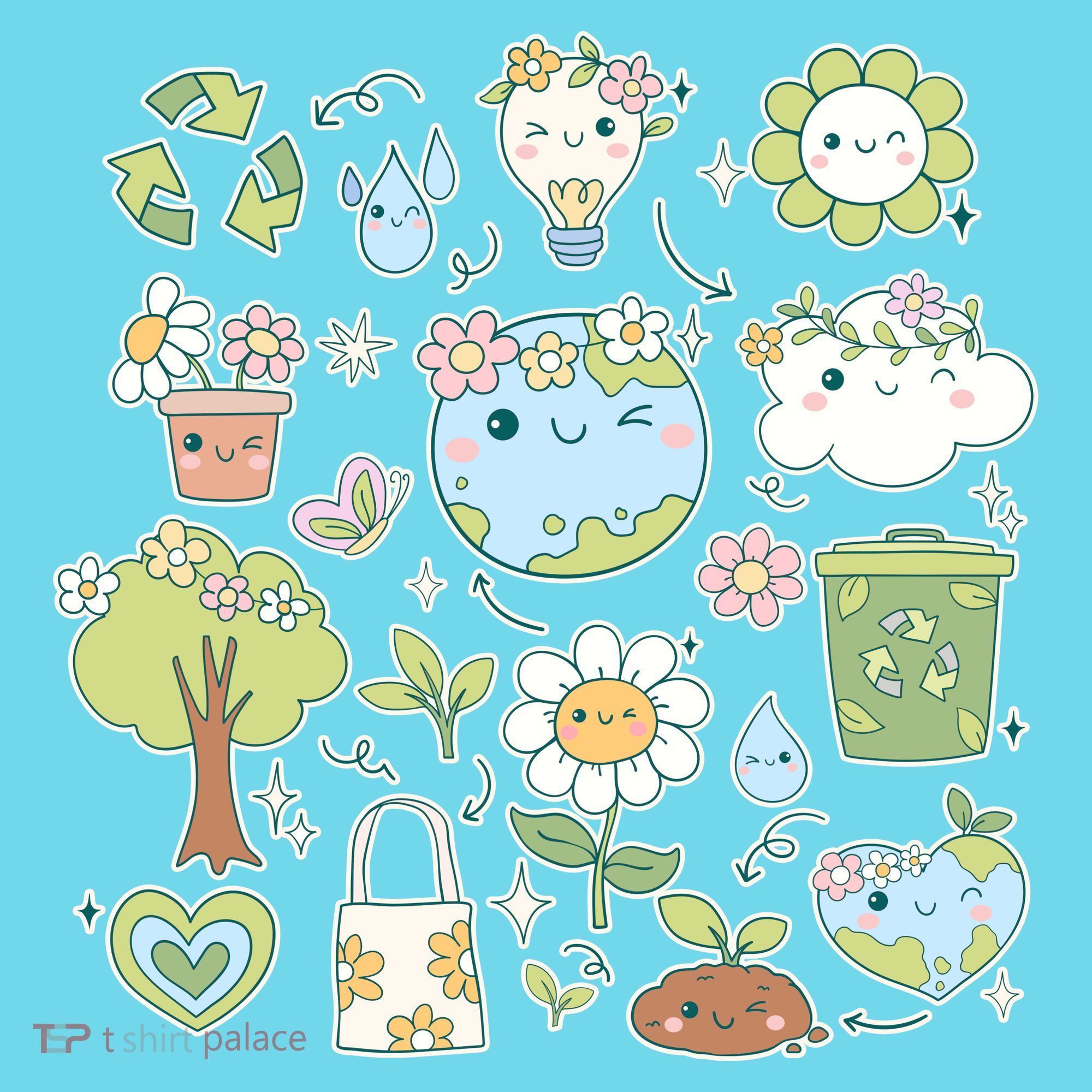 Cute Retro Hippie Celebrate Earth Day Button