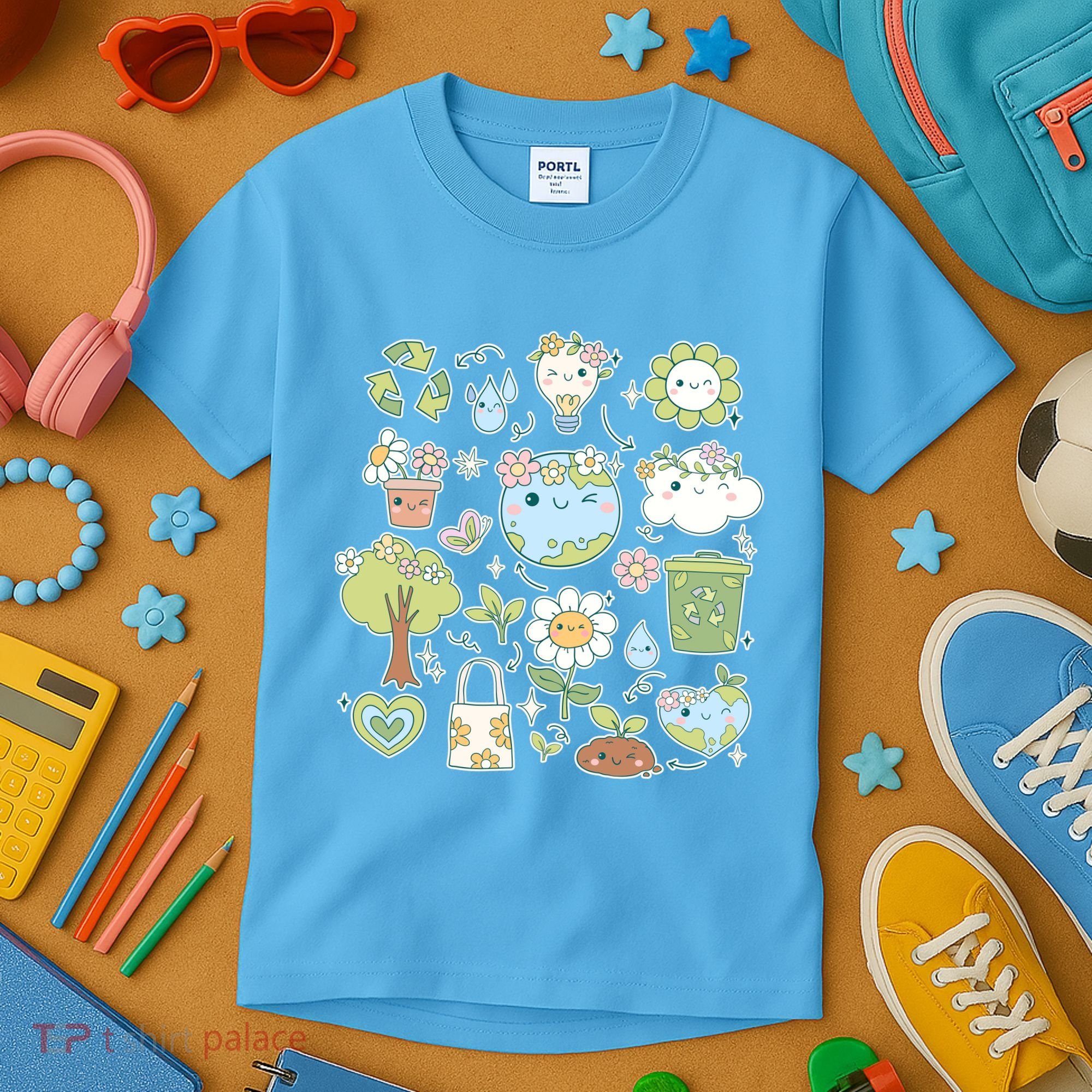 Cute Retro Hippie Celebrate Earth Day Kids T-Shirt