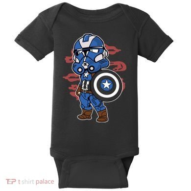 Captain Robotic Helmet Trooper Baby Bodysuit