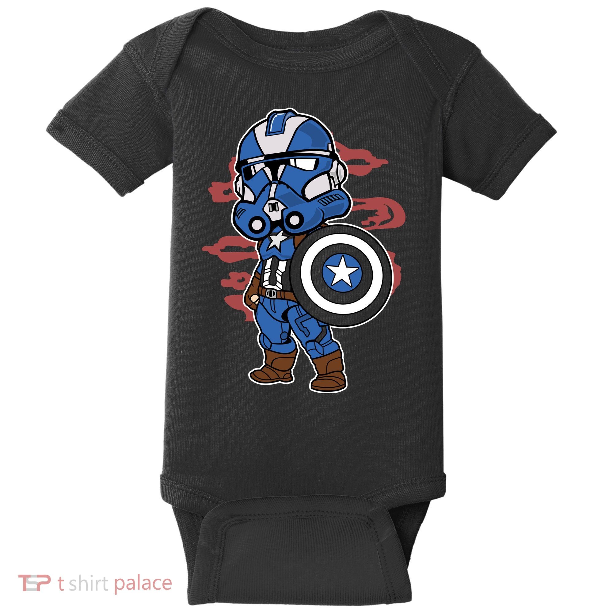 Captain Robotic Helmet Trooper Baby Bodysuit