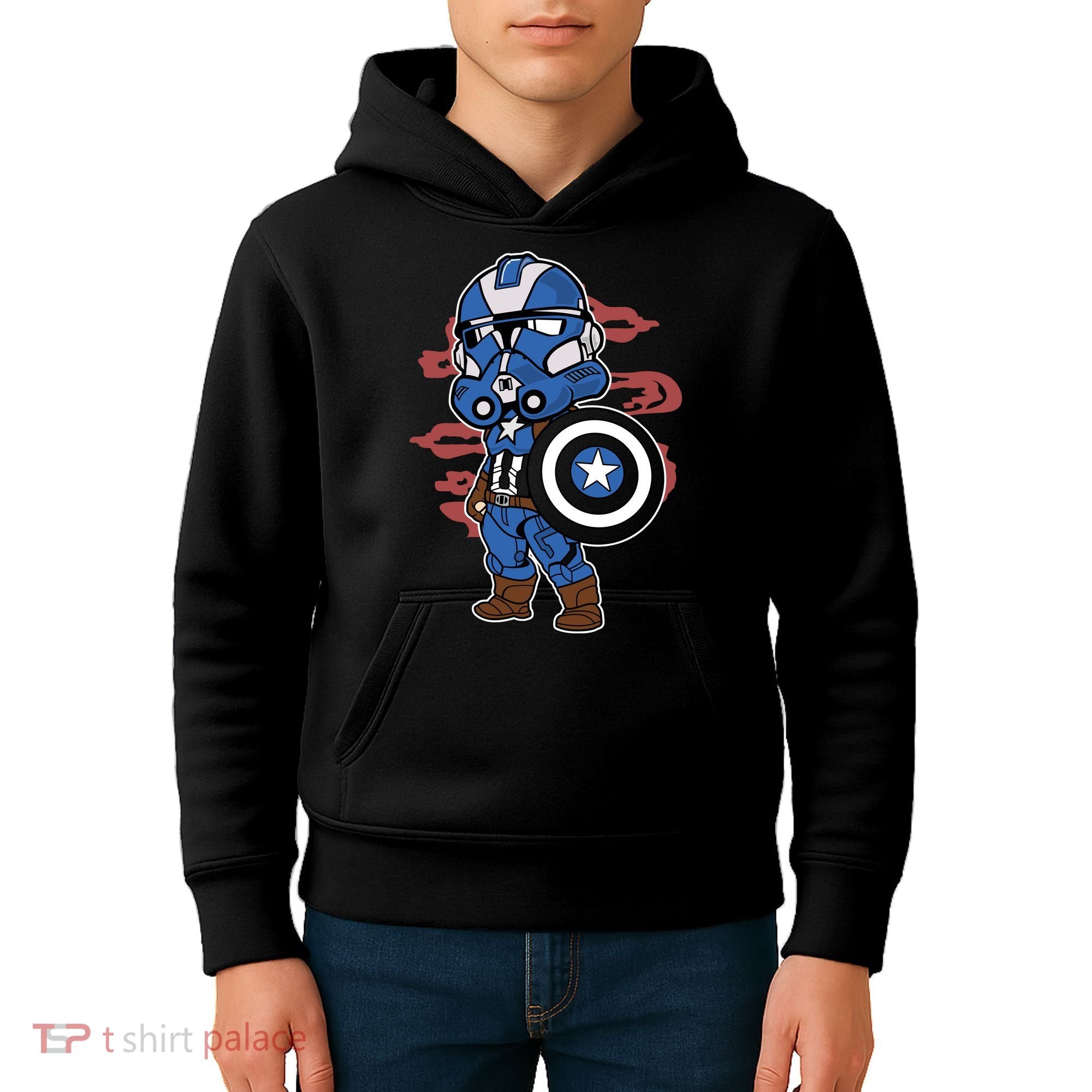 Captain Robotic Helmet Trooper Kids Hoodie