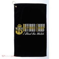 Chief Retired I Stood The Watch Golf Towel thumb 0