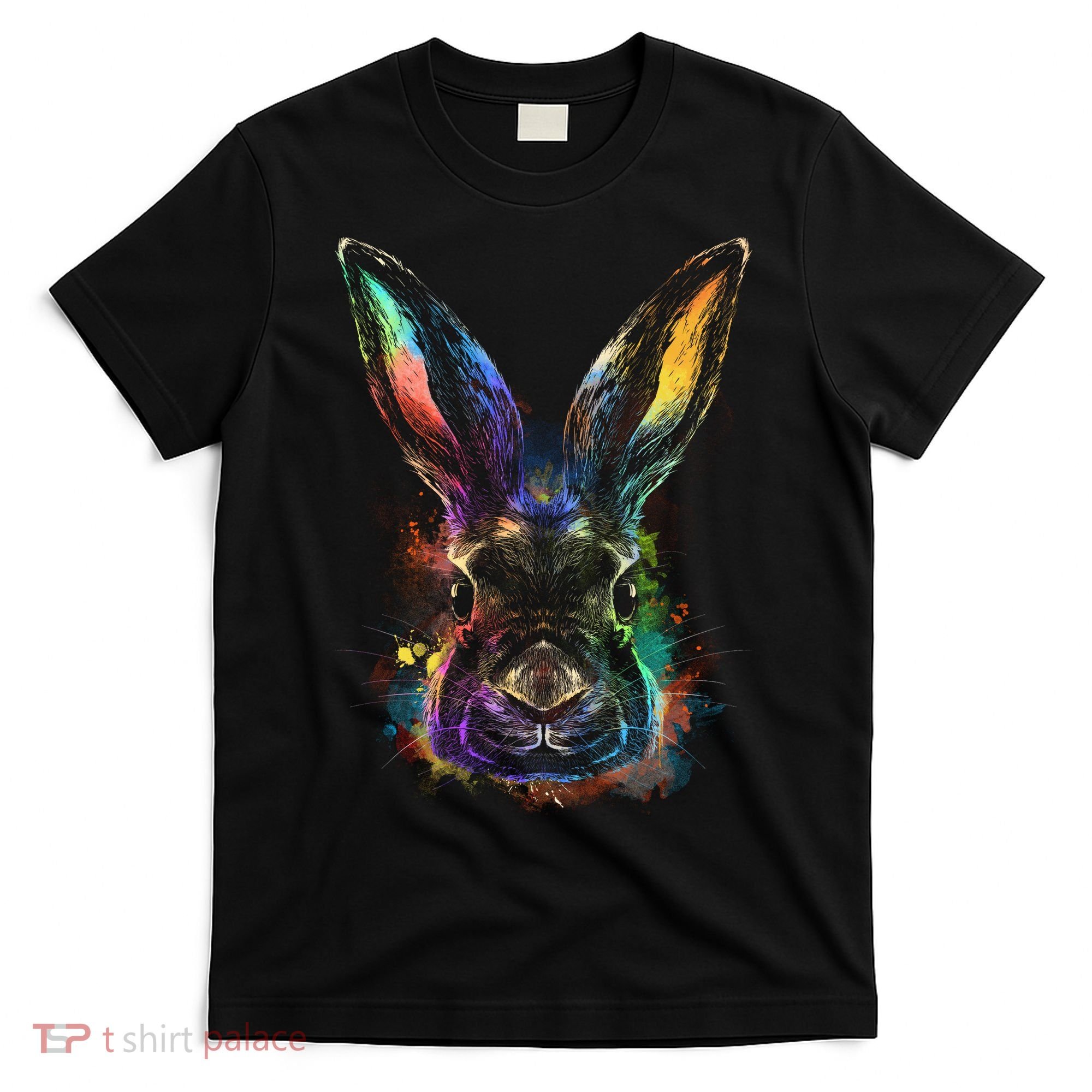 Colorful Rabbit Illustration T-Shirt