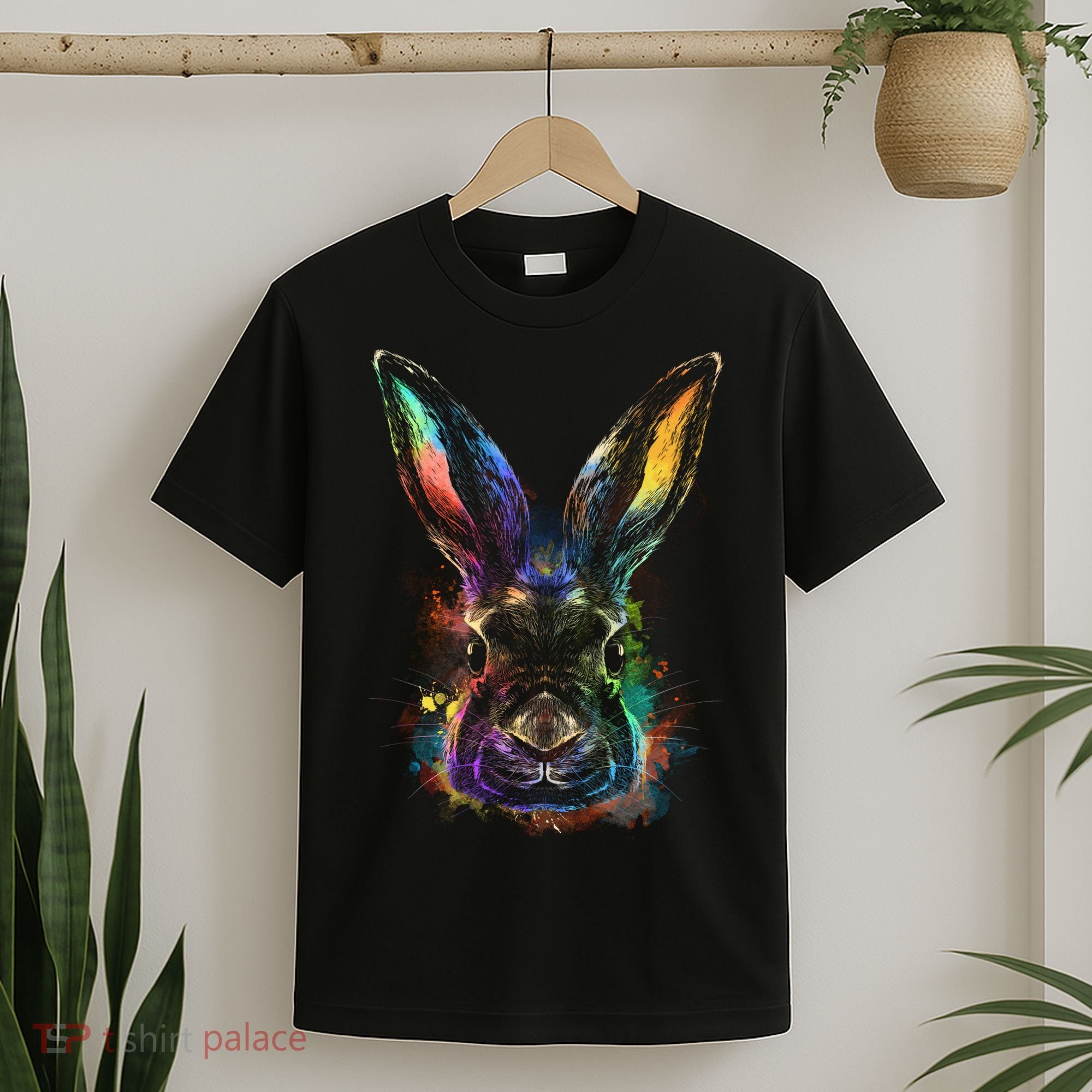Colorful Rabbit Illustration T-Shirt