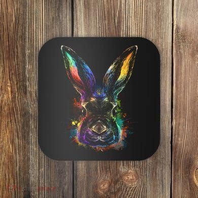Colorful Rabbit Illustration Coaster