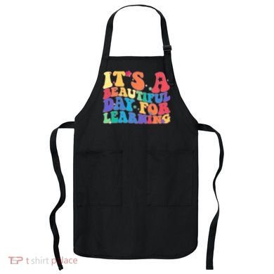 Colorful Retro It's A Beautiful Day For Learning Apron