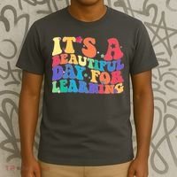 Colorful Retro It's A Beautiful Day For Learning T-Shirt thumb 3