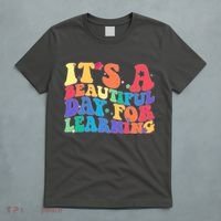 Colorful Retro It's A Beautiful Day For Learning T-Shirt thumb 5