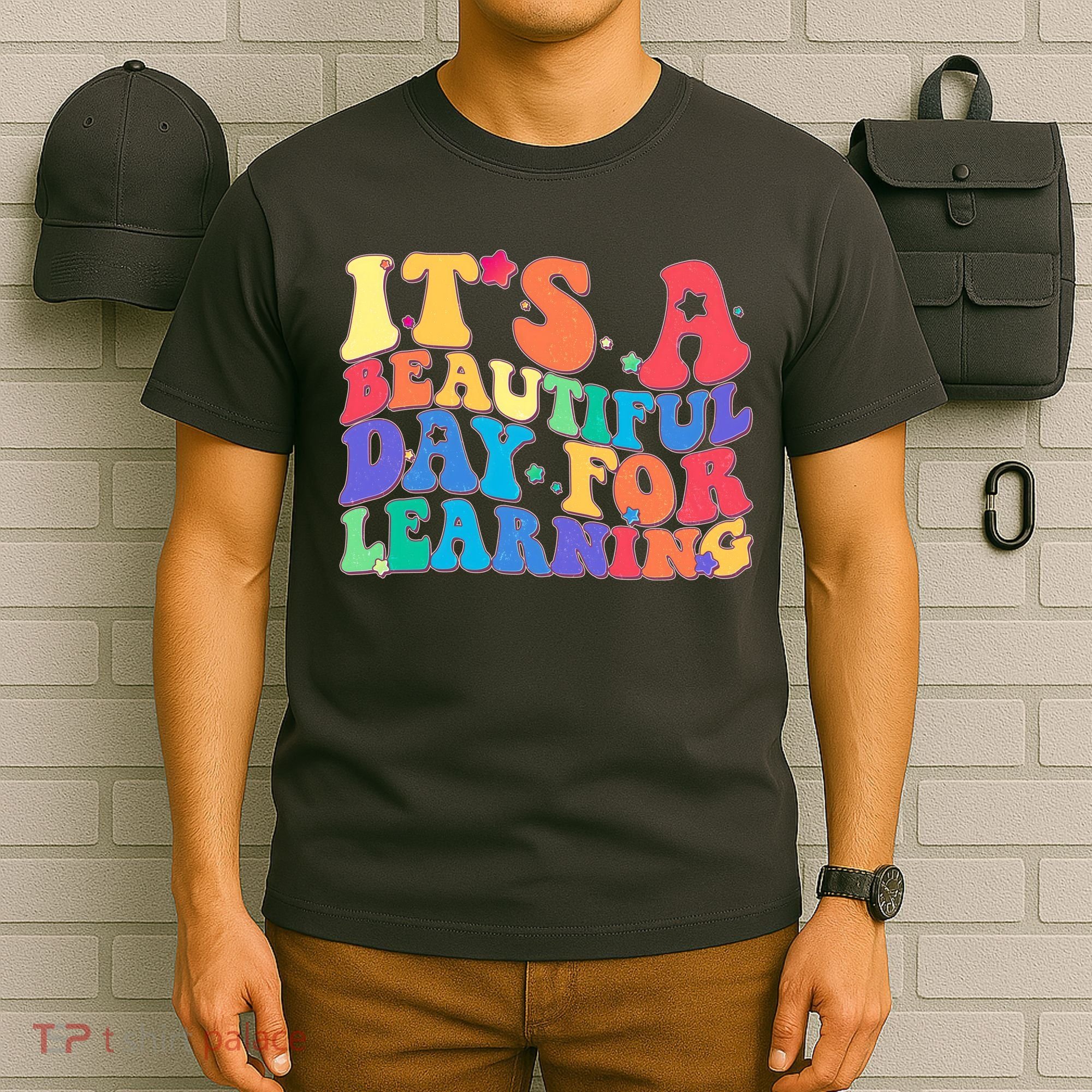 Colorful Retro It's A Beautiful Day For Learning T-Shirt