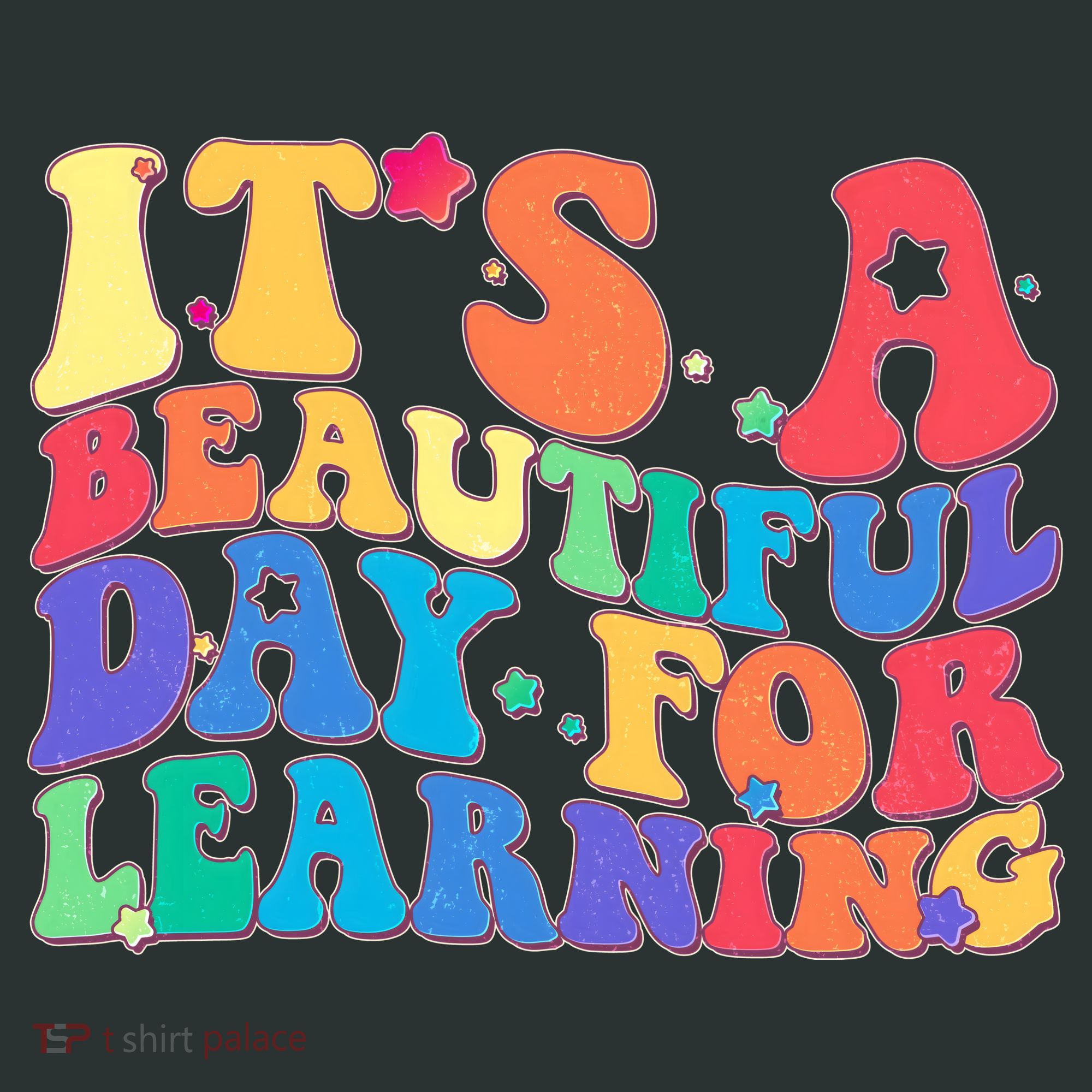 Colorful Retro It's A Beautiful Day For Learning T-Shirt